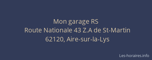 Mon garage RS