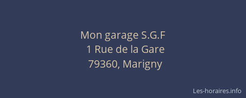 Mon garage S.G.F