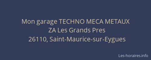 Mon garage TECHNO MECA METAUX