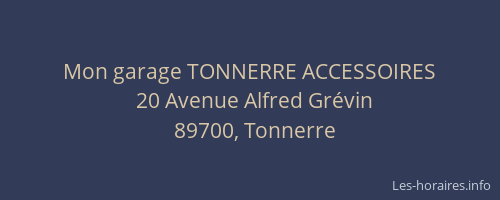 Mon garage TONNERRE ACCESSOIRES