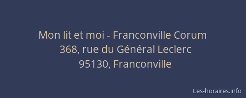 Mon lit et moi - Franconville Corum