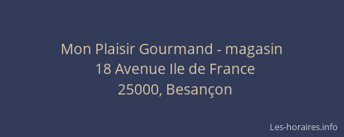 Mon Plaisir Gourmand - magasin