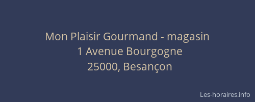 Mon Plaisir Gourmand - magasin