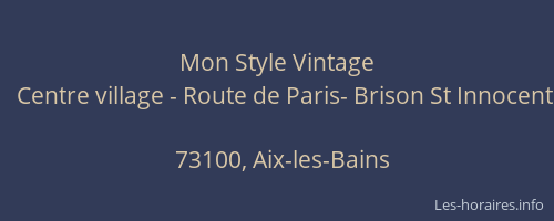 Mon Style Vintage