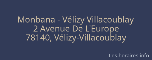 Monbana - Vélizy Villacoublay