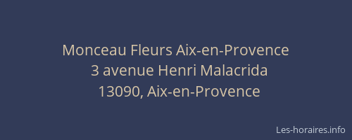 Monceau Fleurs Aix-en-Provence