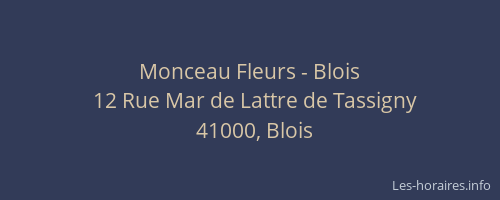 Monceau Fleurs - Blois
