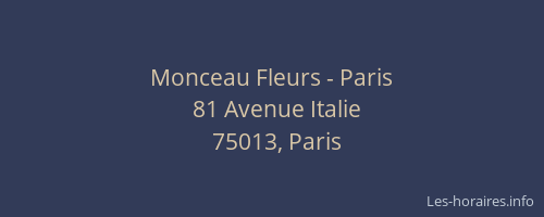 Monceau Fleurs - Paris