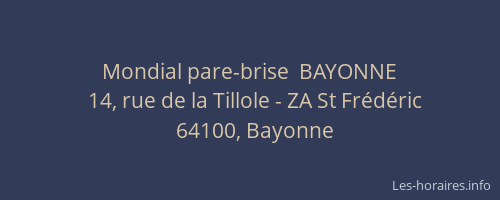 Mondial pare-brise  BAYONNE