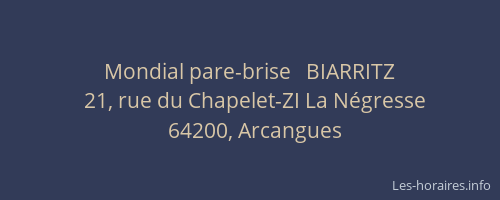 Mondial pare-brise   BIARRITZ