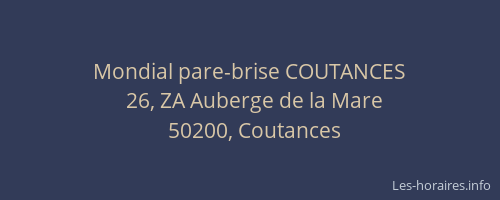 Mondial pare-brise COUTANCES