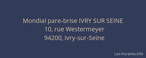 Mondial pare-brise IVRY SUR SEINE