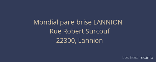 Mondial pare-brise LANNION