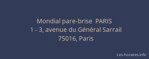 Mondial pare-brise  PARIS