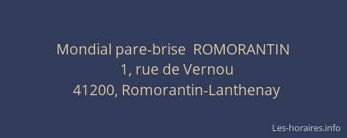 Mondial pare-brise  ROMORANTIN