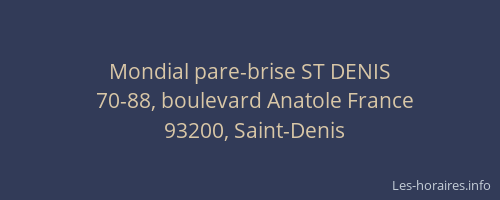 Mondial pare-brise ST DENIS