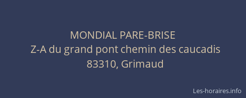 MONDIAL PARE-BRISE