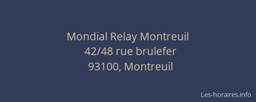 Mondial Relay Montreuil