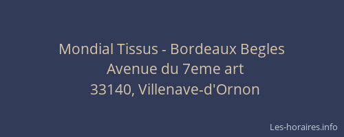 Mondial Tissus - Bordeaux Begles
