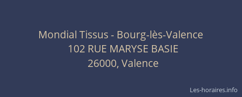 Mondial Tissus - Bourg-lès-Valence