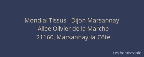 Mondial Tissus - Dijon Marsannay