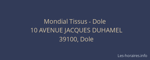 Mondial Tissus - Dole