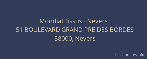 Mondial Tissus - Nevers
