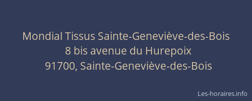 Mondial Tissus Sainte-Geneviève-des-Bois