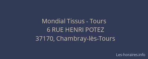 Mondial Tissus - Tours