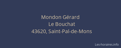 Mondon G&eacute;rard