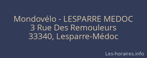 Mondovélo - LESPARRE MEDOC