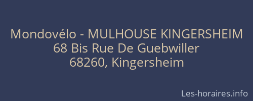 Mondovélo - MULHOUSE KINGERSHEIM