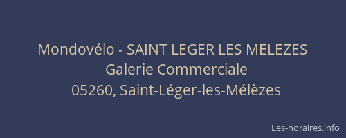 Mondovélo - SAINT LEGER LES MELEZES