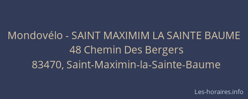 Mondovélo - SAINT MAXIMIM LA SAINTE BAUME