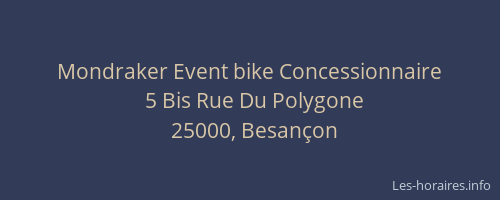 Mondraker Event bike Concessionnaire