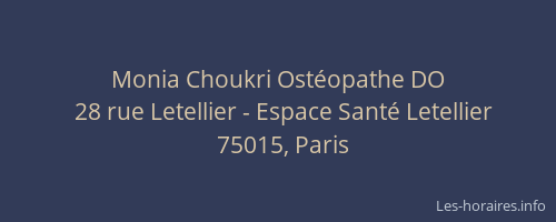 Monia Choukri Ostéopathe DO