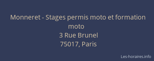 Monneret - Stages permis moto et formation moto