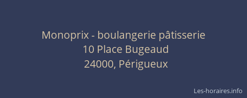 Monoprix - boulangerie pâtisserie