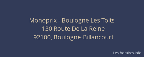 Monoprix - Boulogne Les Toits