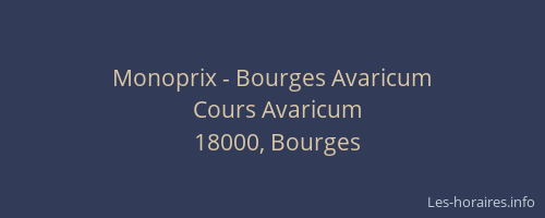 Monoprix - Bourges Avaricum