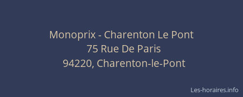 Monoprix - Charenton Le Pont