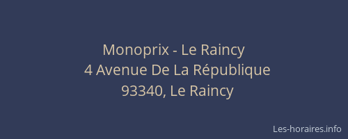 Monoprix - Le Raincy