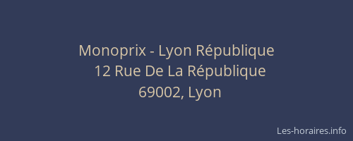 Monoprix - Lyon République