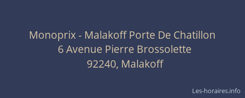 Monoprix - Malakoff Porte De Chatillon