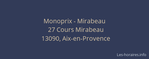 Monoprix - Mirabeau