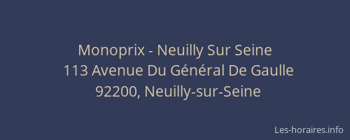 Monoprix - Neuilly Sur Seine