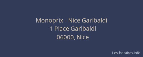 Monoprix - Nice Garibaldi