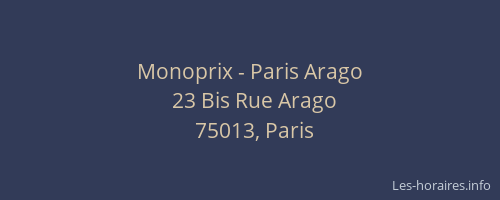 Monoprix - Paris Arago