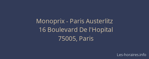 Monoprix - Paris Austerlitz
