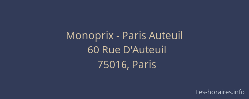 Monoprix - Paris Auteuil